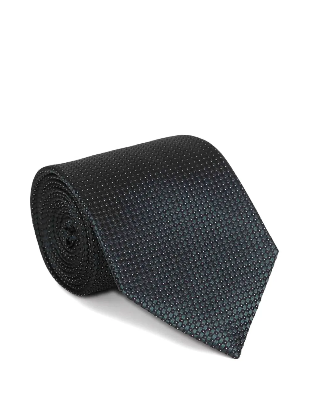 Zegna Dotted Silk Tie In Black