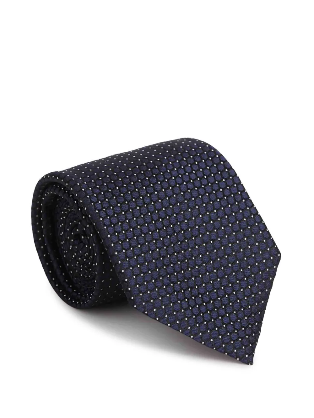 Zegna Pattern Jacquard Pointed-tip Tie In Blue