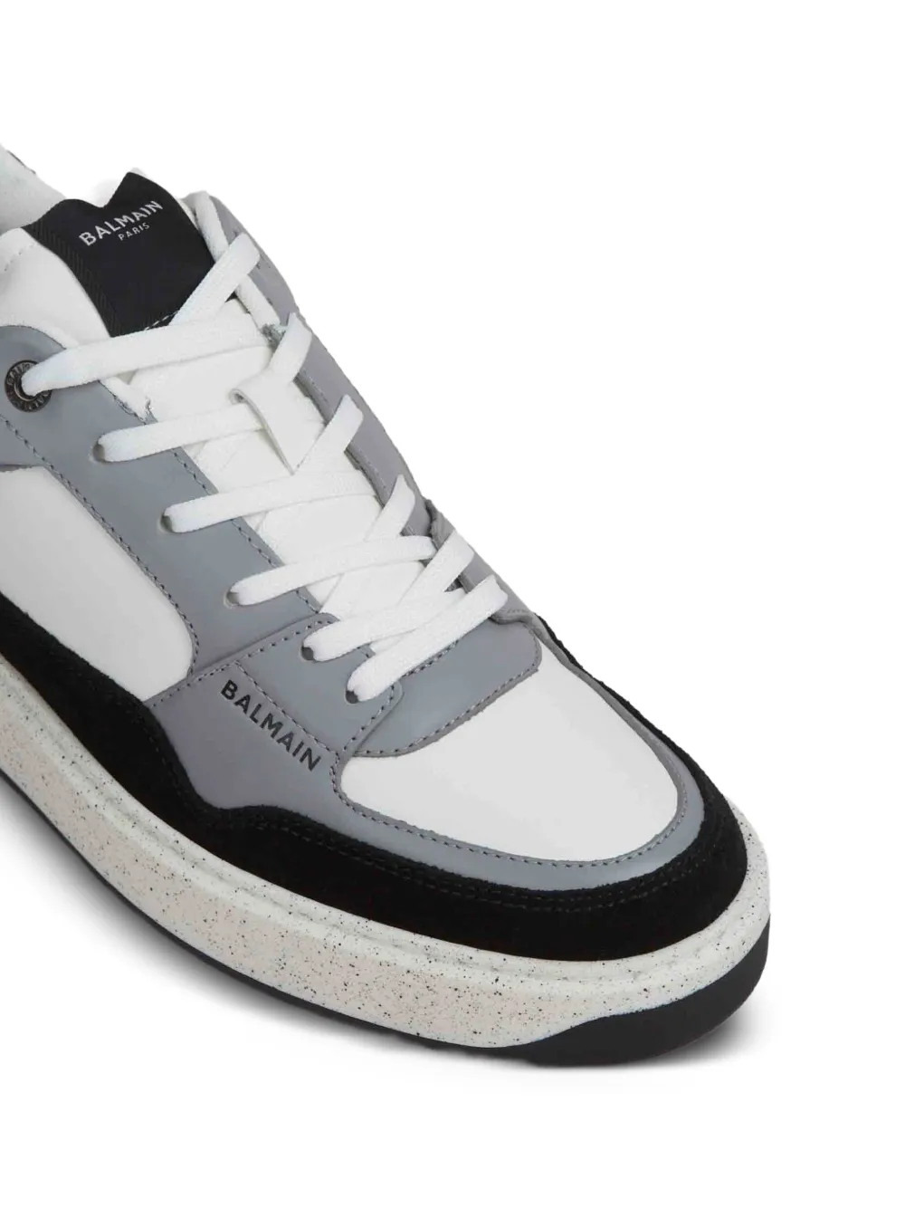 Balmain B-Court leren sneakers met vlakken Grijs