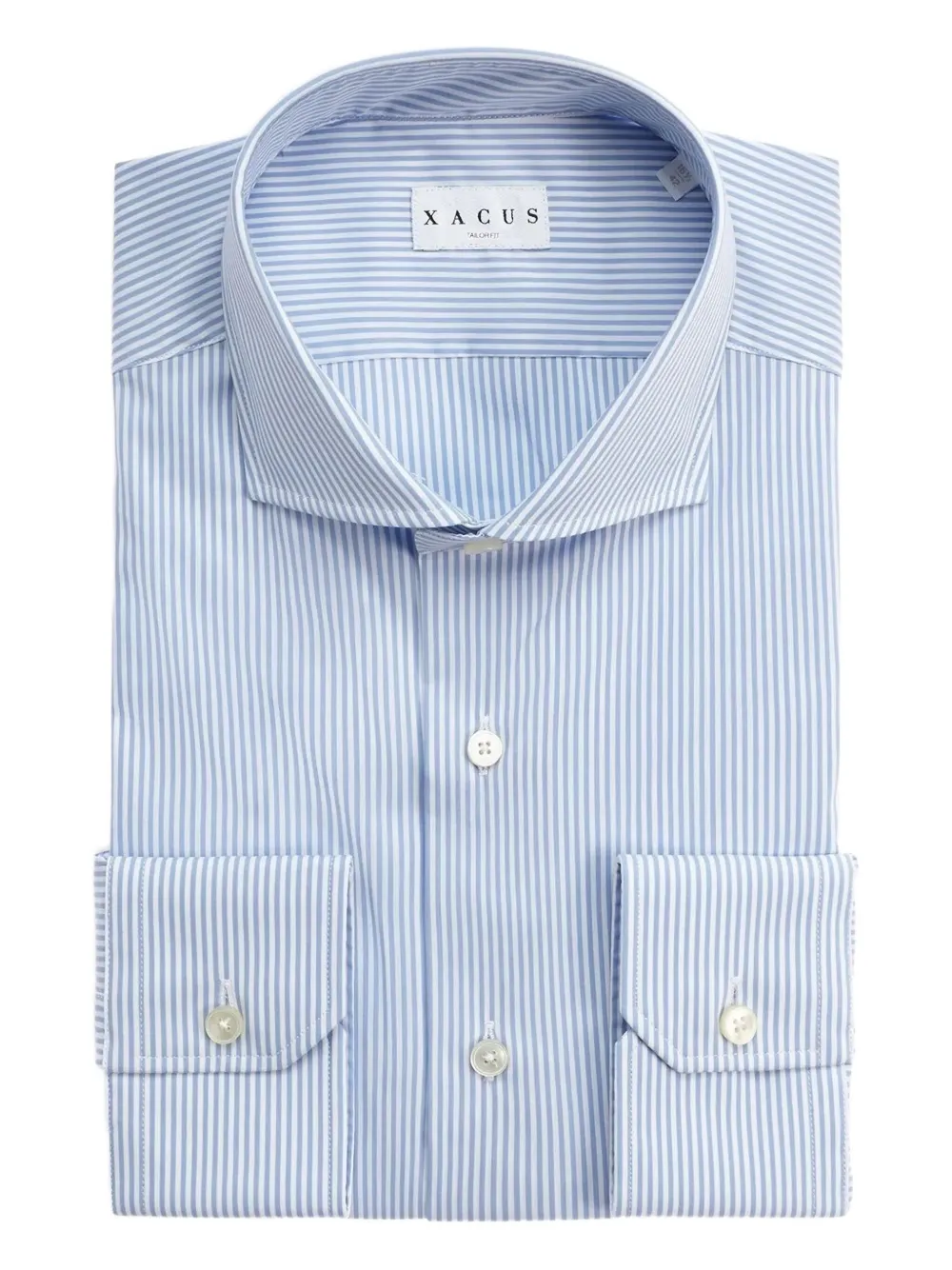 Xacus Striped Button Shirt In Blue