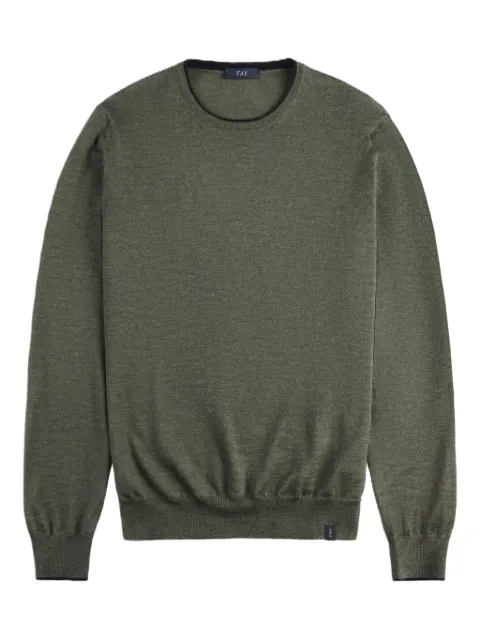 Fay elbow-patch crew-neck sweater