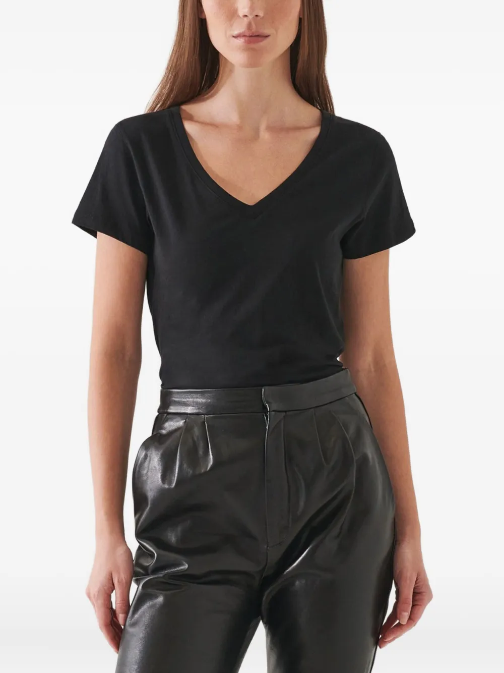 PATRICK ASSARAF V-neck short-sleeve T-shirt | Black | Image 1