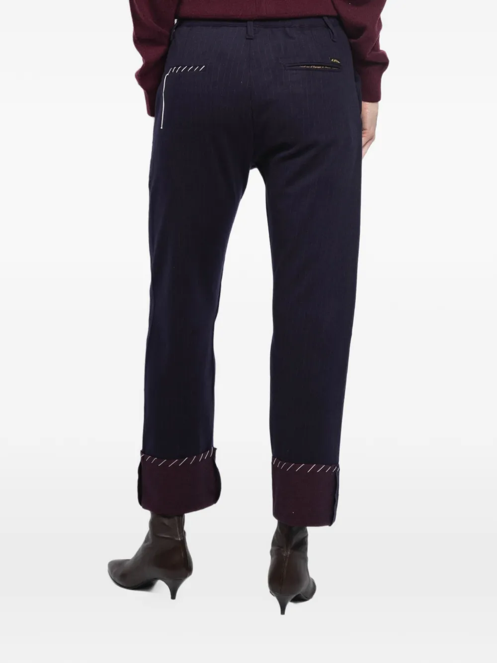 Maurizio Massimino Peter broek met manchetten Blauw