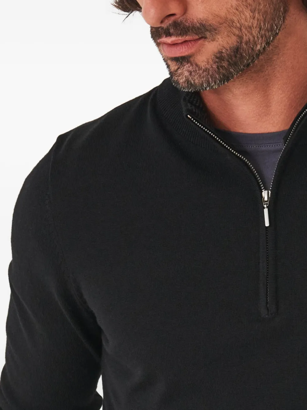 Patrick Assaraf Zip Sweater In Black