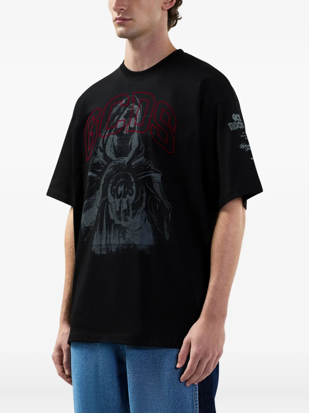 GCDS T-shirt met grafische print Zwart