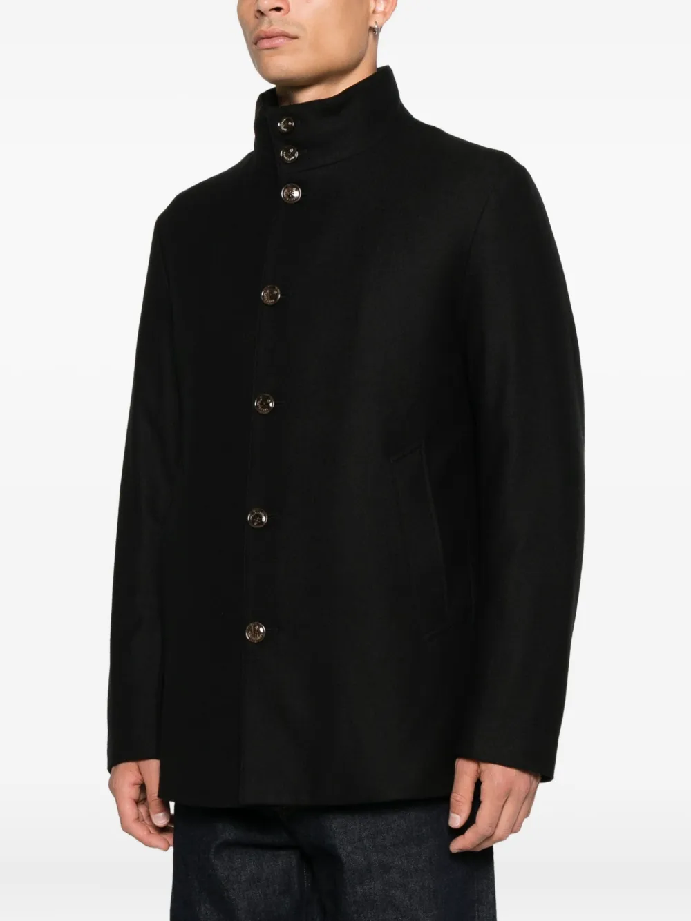 Montecore Gewatteerd jack met knopen Zwart