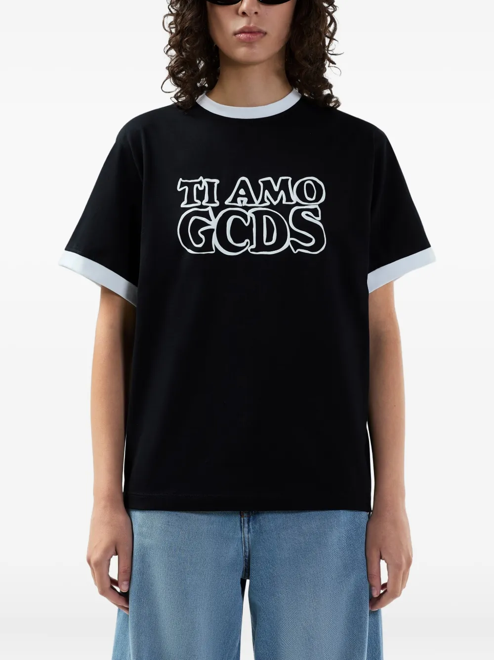 GCDS T-shirt met logoprint Zwart