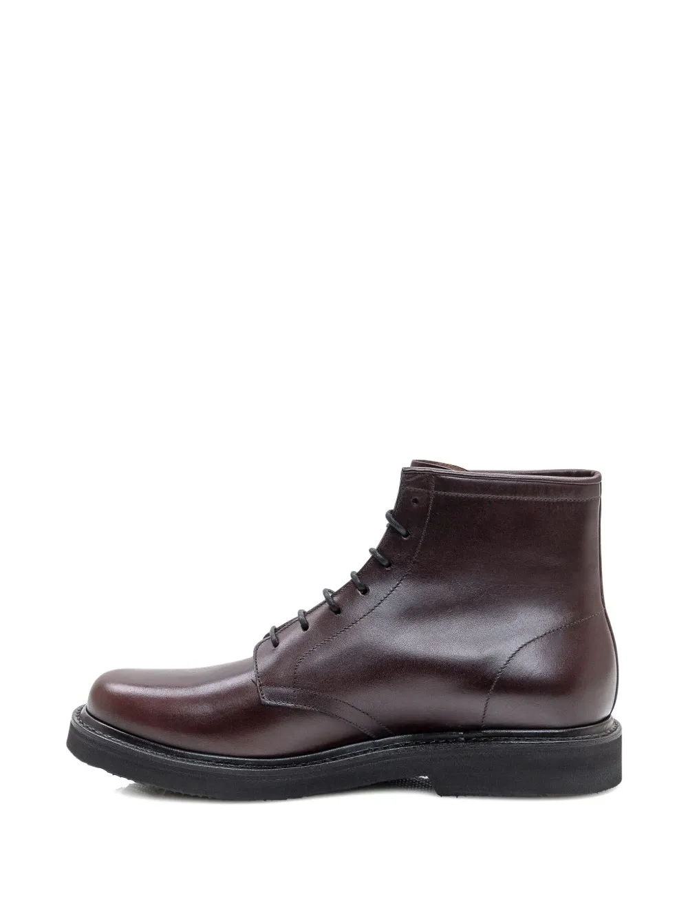 Premiata Topstitched Lace-up Boots In Brown