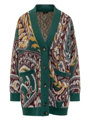 ETRO ペイズリーパネル カーディガン | レッド | FARFETCH JP