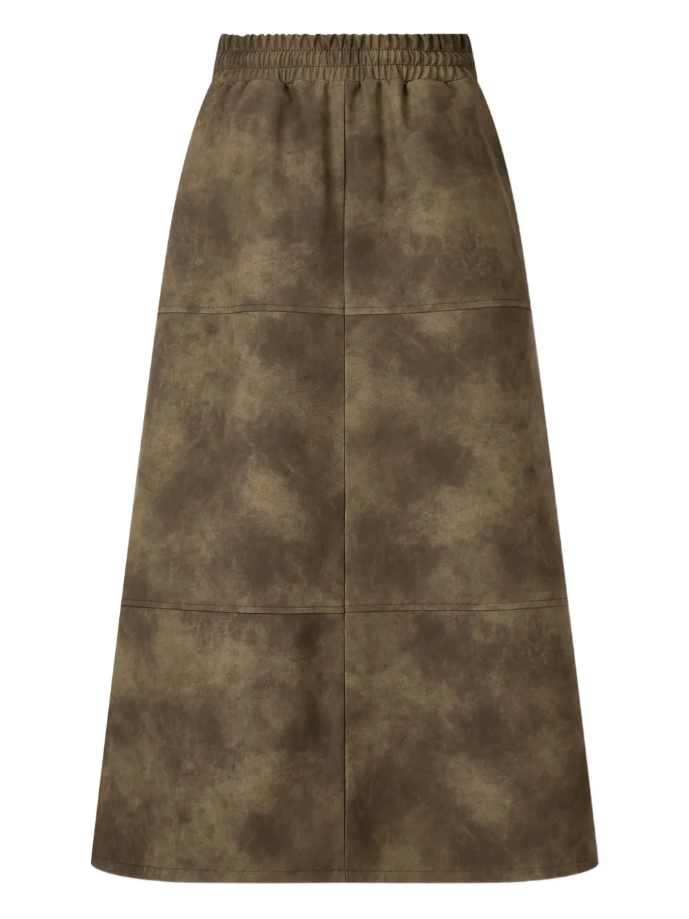 Studio Tomboy Suede Panelled Skirt In Brown