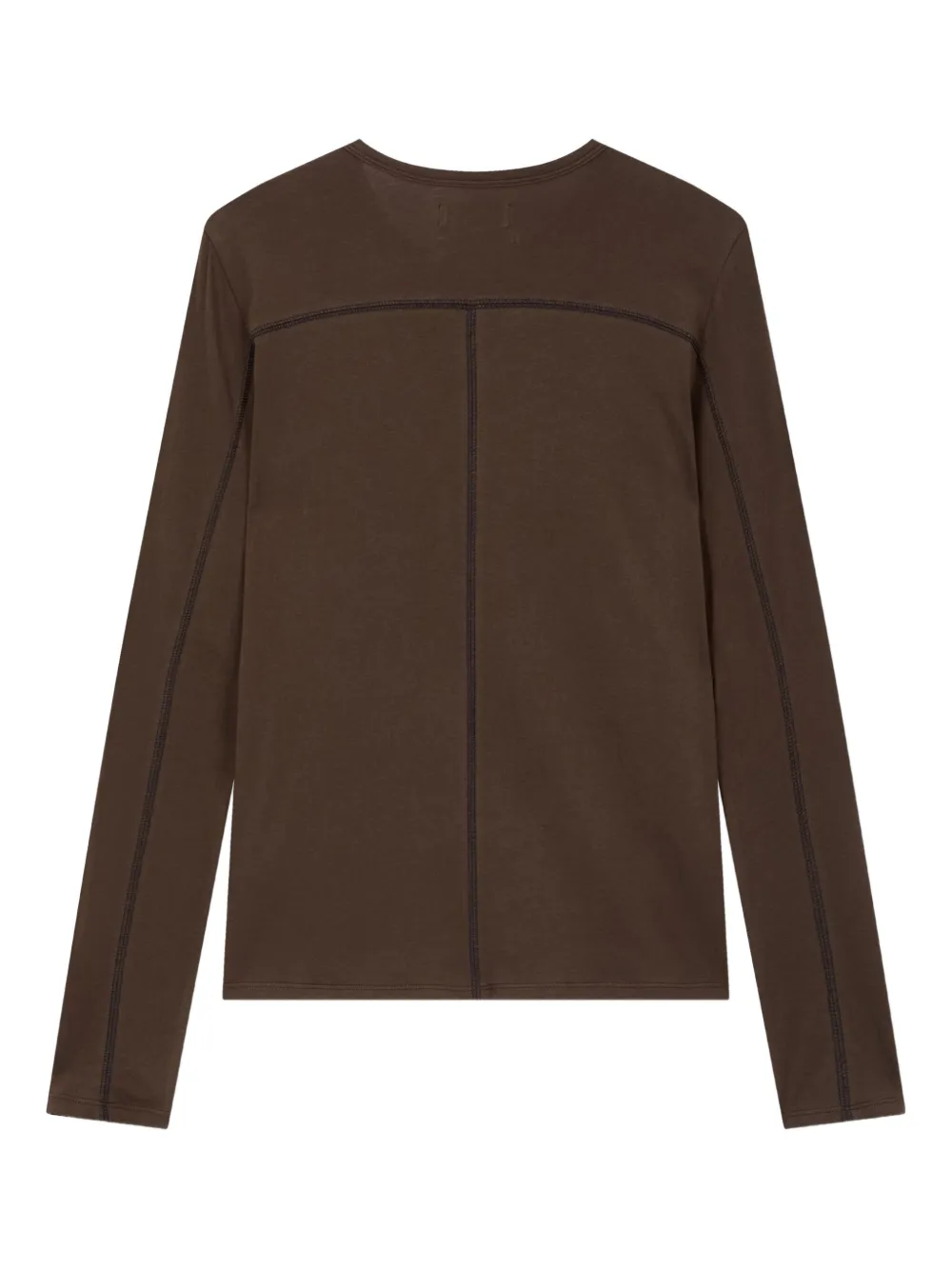 Studio Tomboy Stitch-detail Long-sleeve T-shirt In Brown