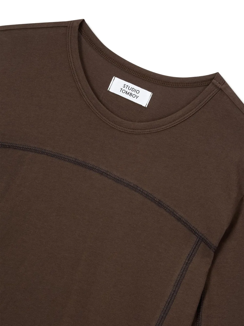 Studio Tomboy Stitch-detail Long-sleeve T-shirt In Brown