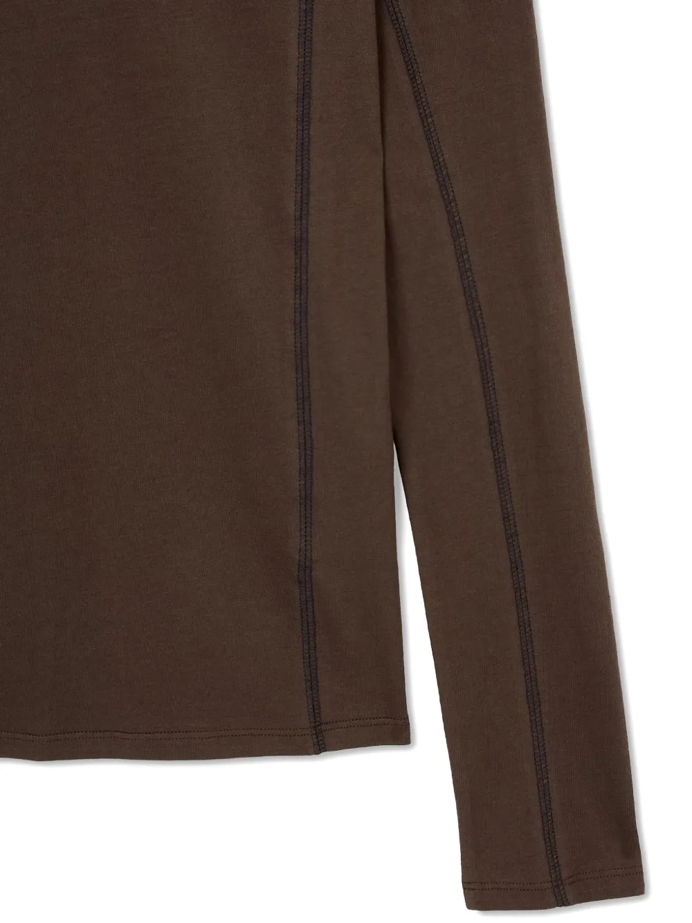 Studio Tomboy Stitch-detail Long-sleeve T-shirt In Brown