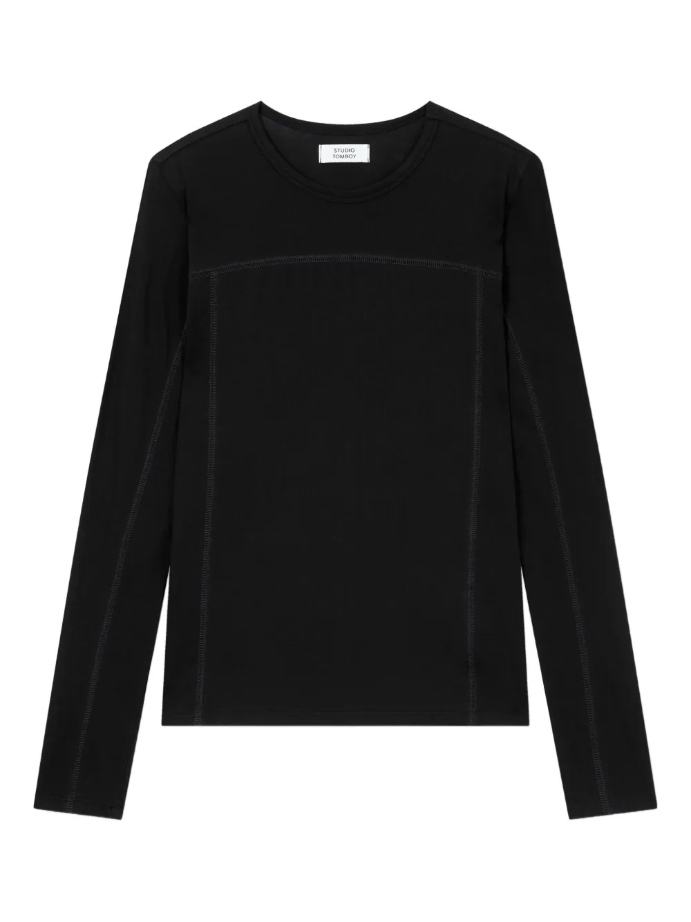 Studio Tomboy Stitch-detail Long-sleeve T-shirt In Black
