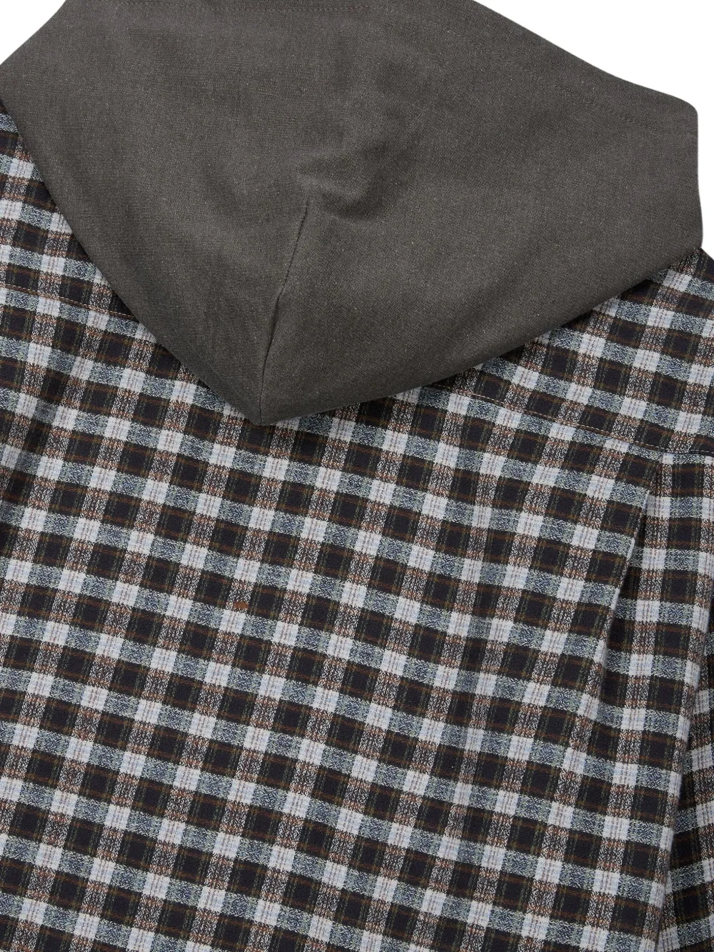  Tomboy Hooded Check-pattern Shirt - Grey 