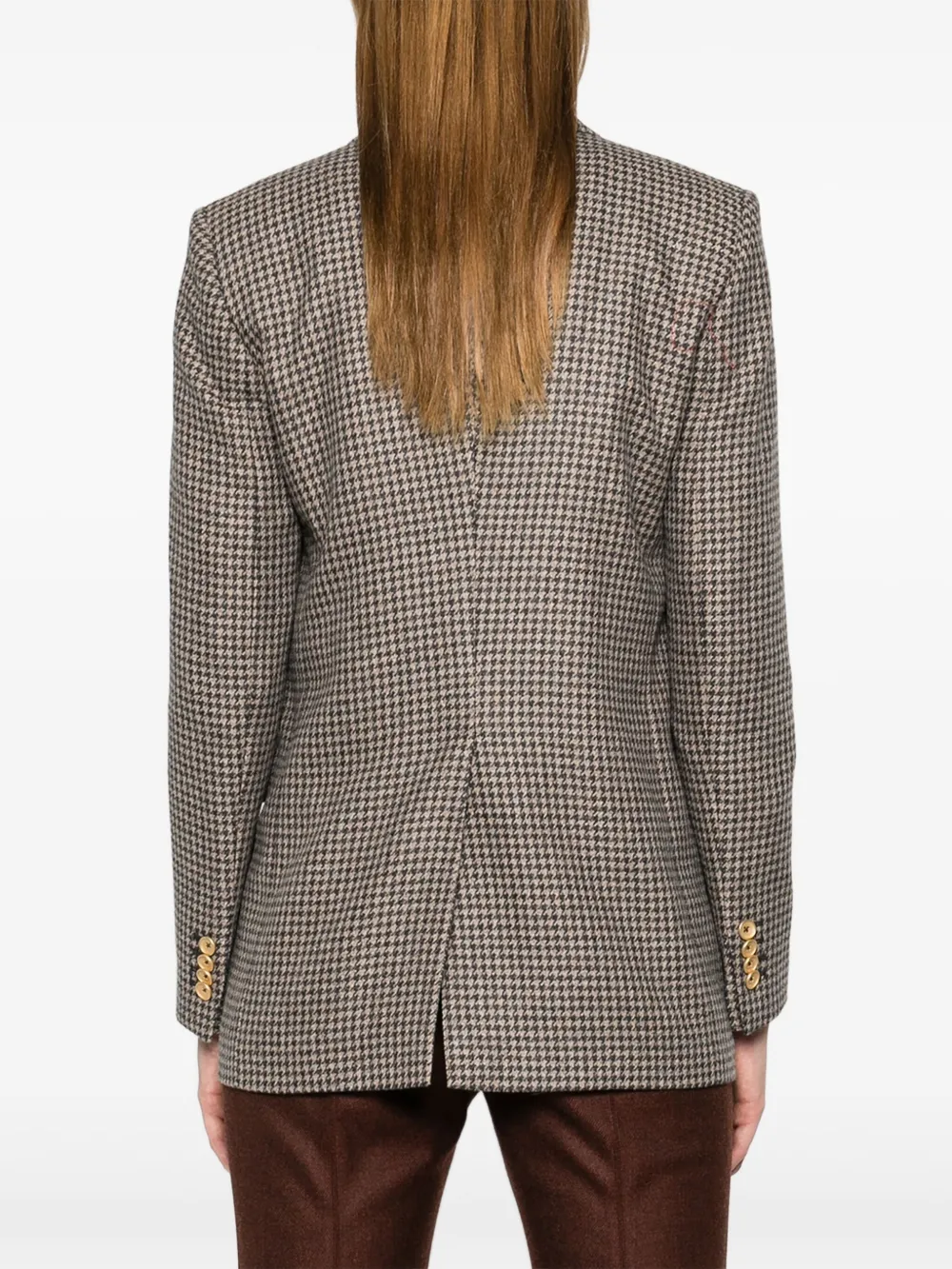 Tagliatore Blazer met dubbele rij knopen en pied-de-poule patroon Bruin