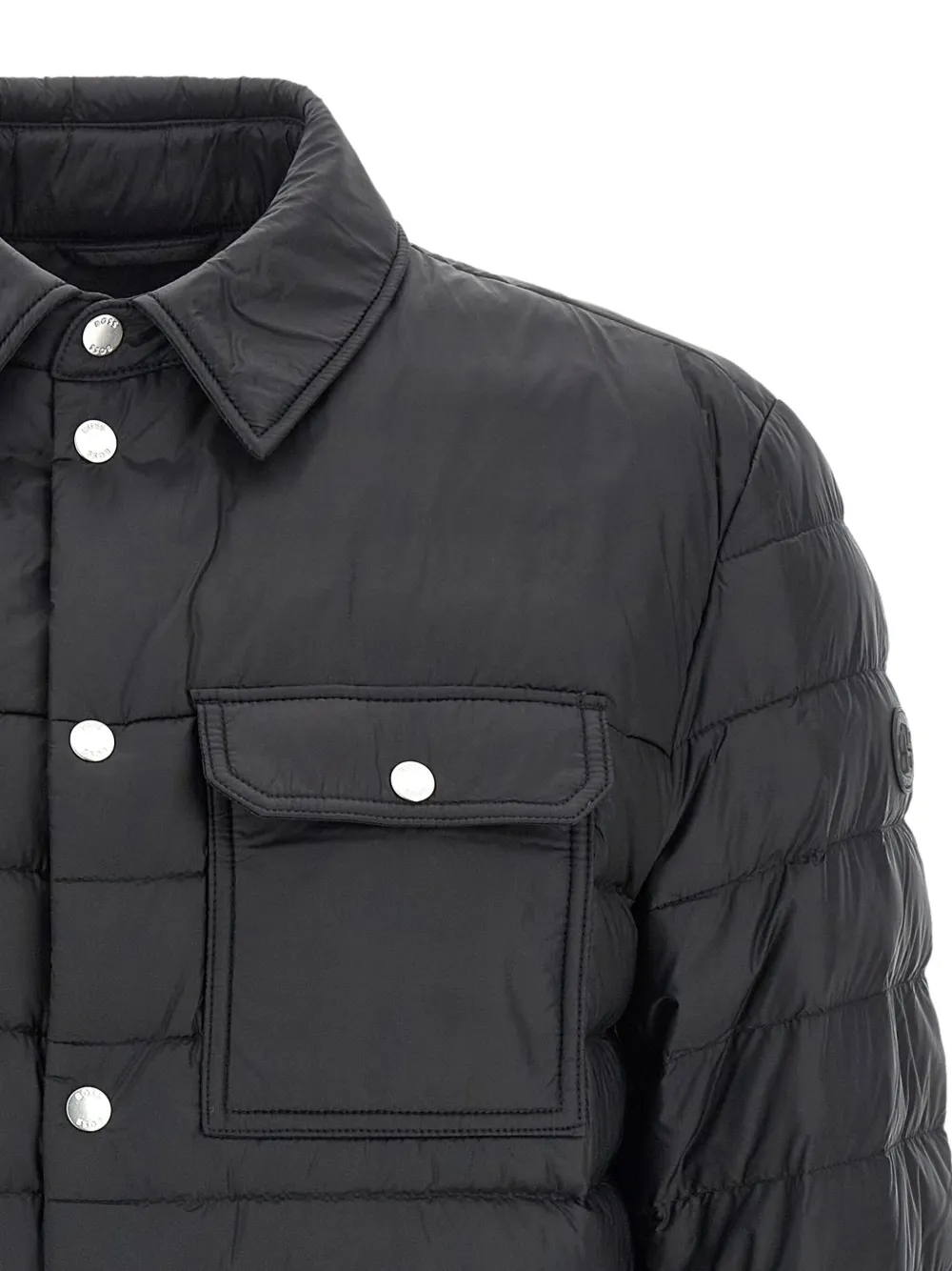 BOSS Gewatteerd donsjack met drukknoop Zwart