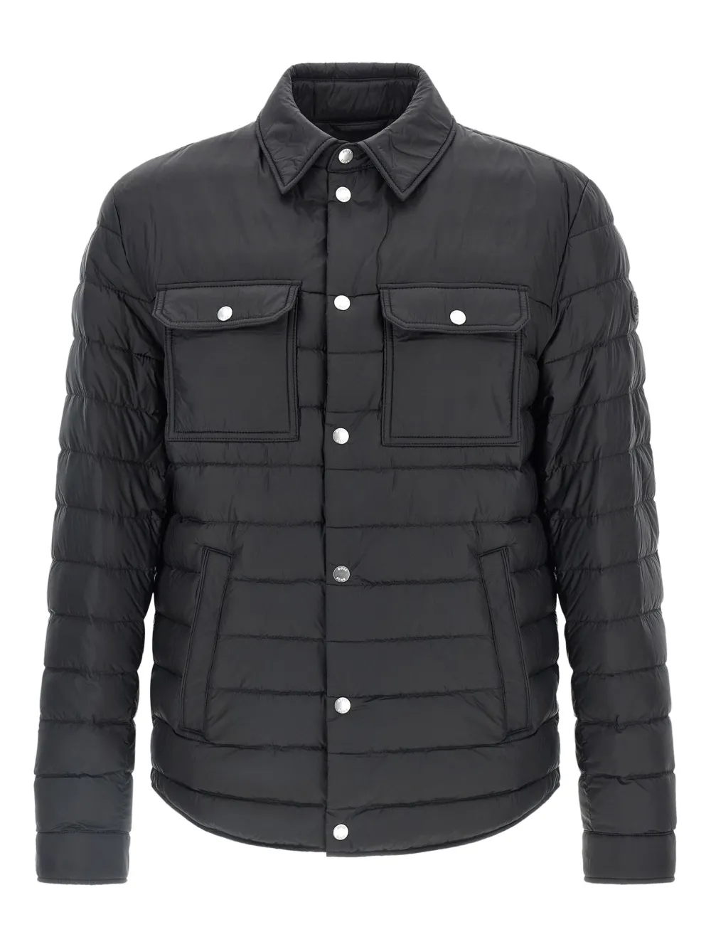 BOSS quilted snap-button down jacket | Black | Image 1