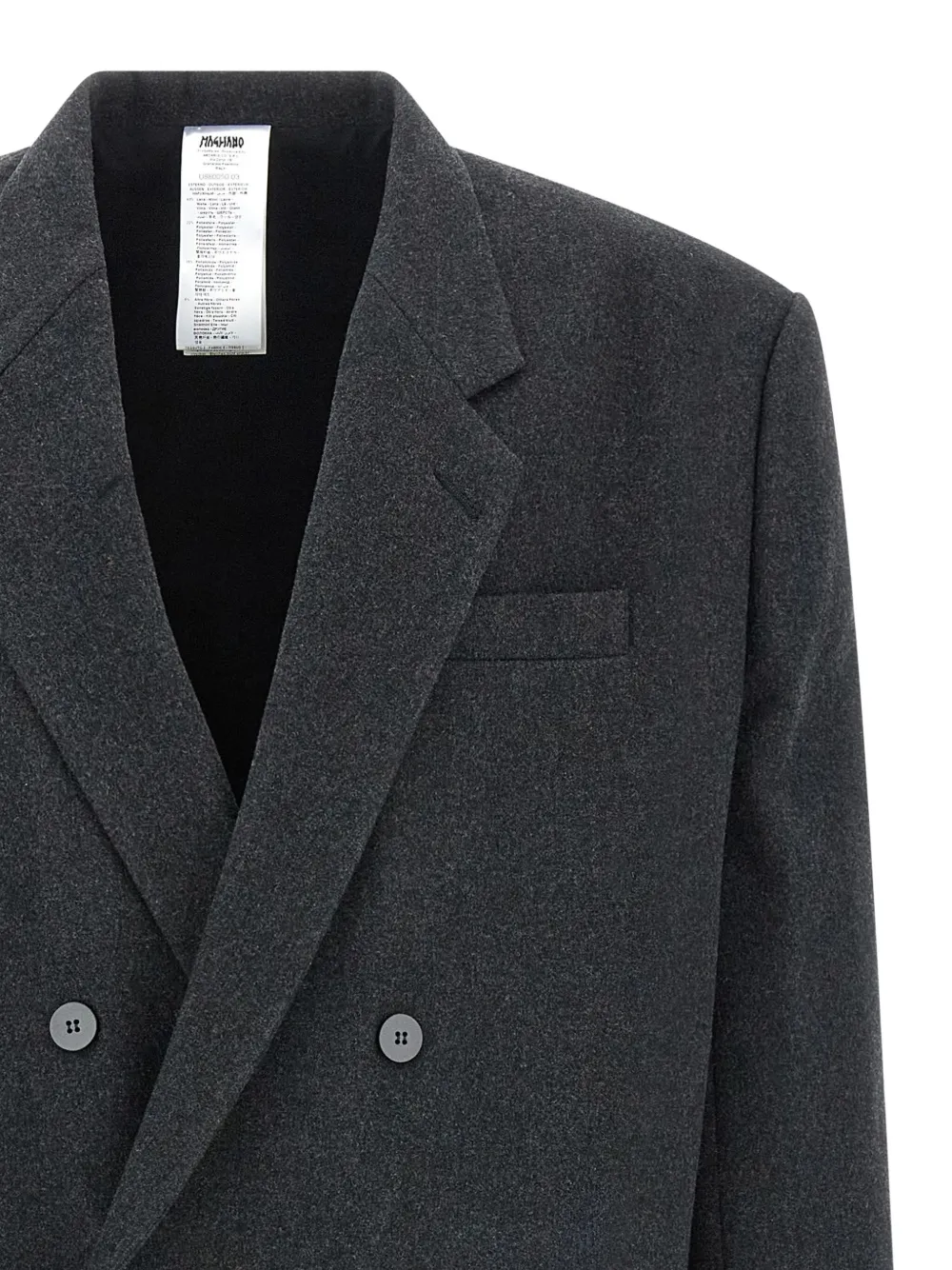 Magliano Double Breasted Coat Notched Lapels In Gray