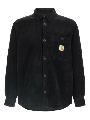 Carhartt WIP ストライプポケット コットンシャツ | ブラック