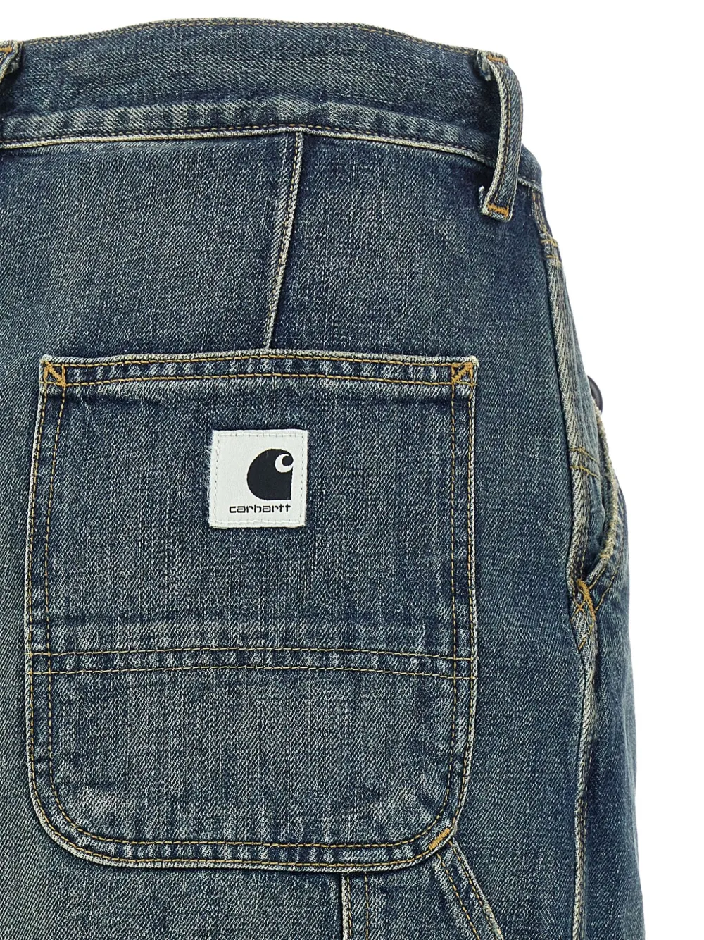 Carhartt Contrast-stitching Denim Skirt In Blue