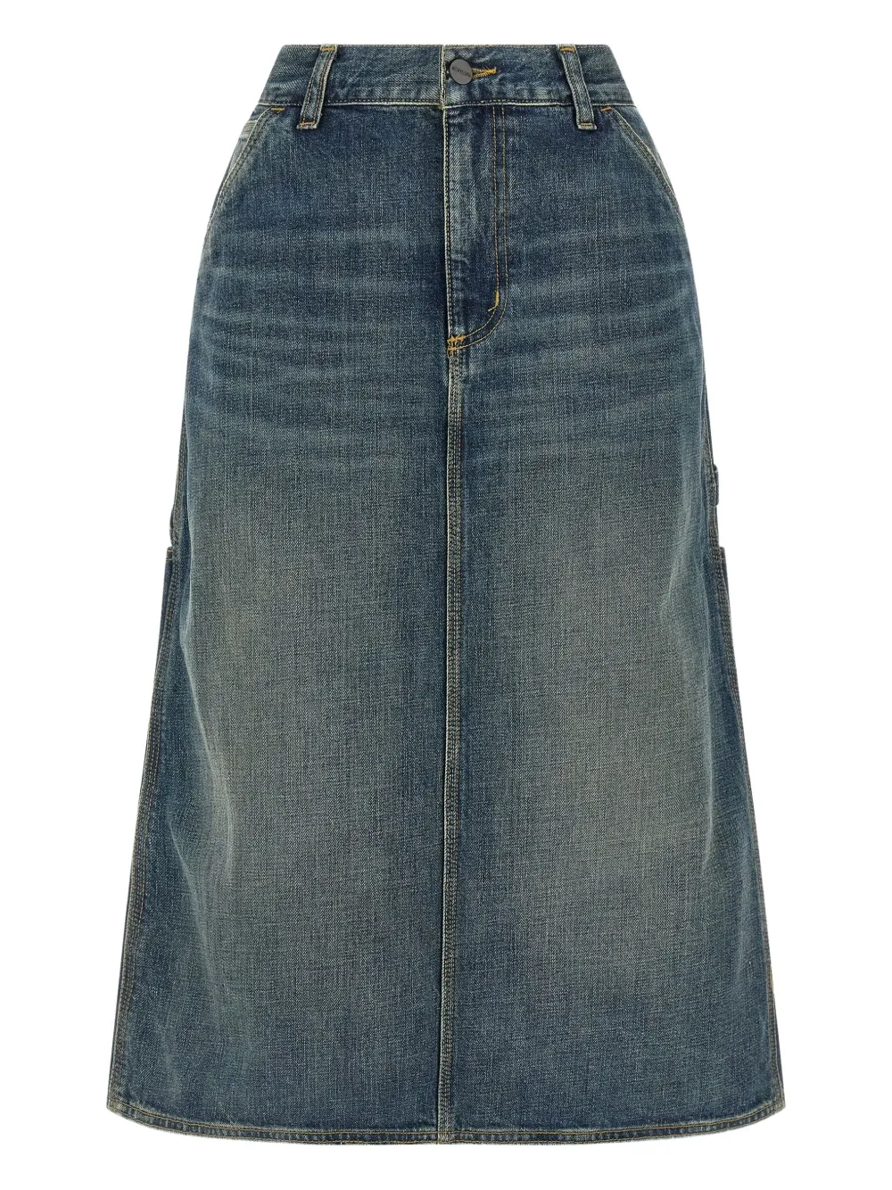Carhartt Contrast-stitching Denim Skirt In Blue