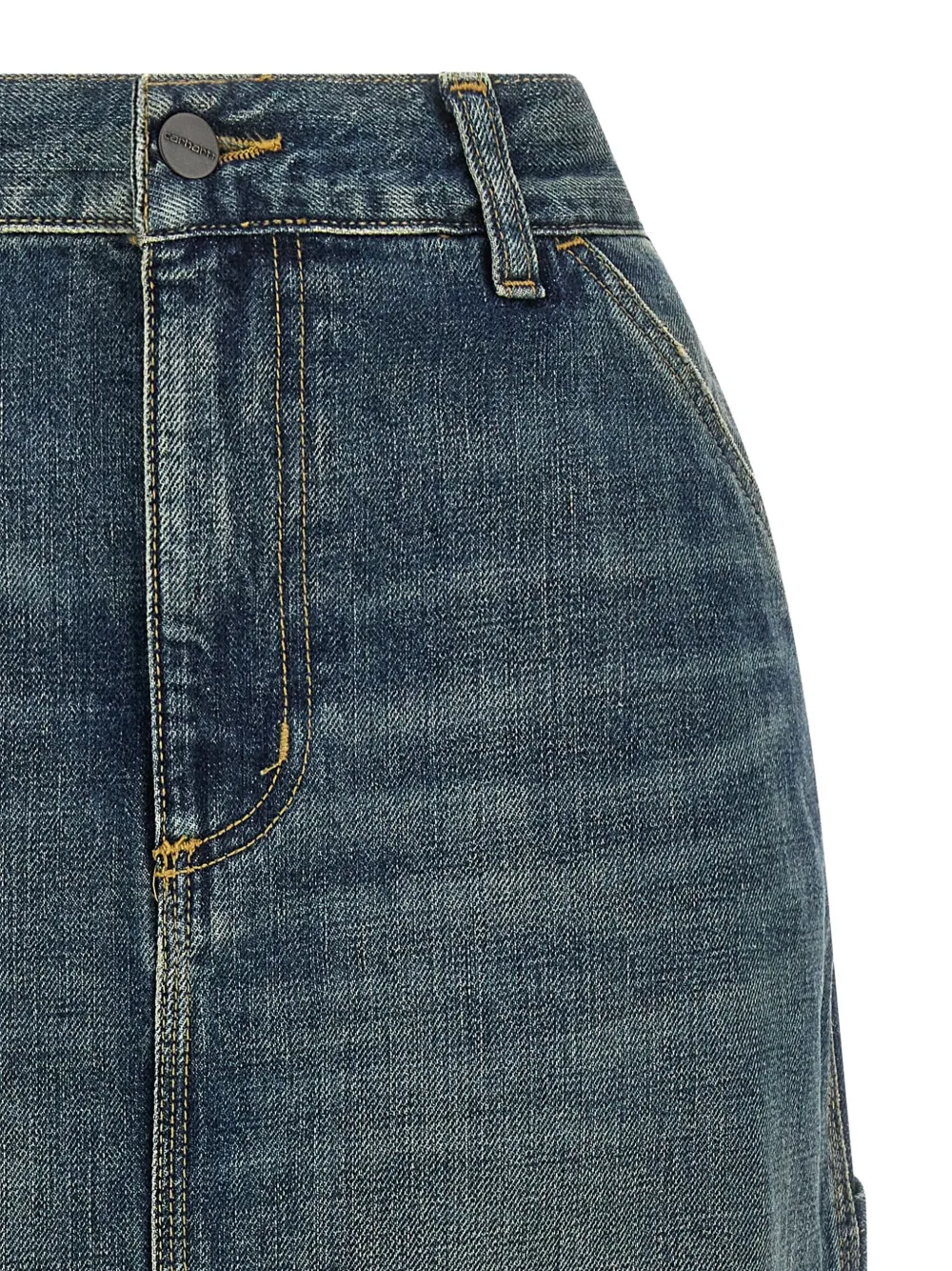 Carhartt Contrast-stitching Denim Skirt In Blue