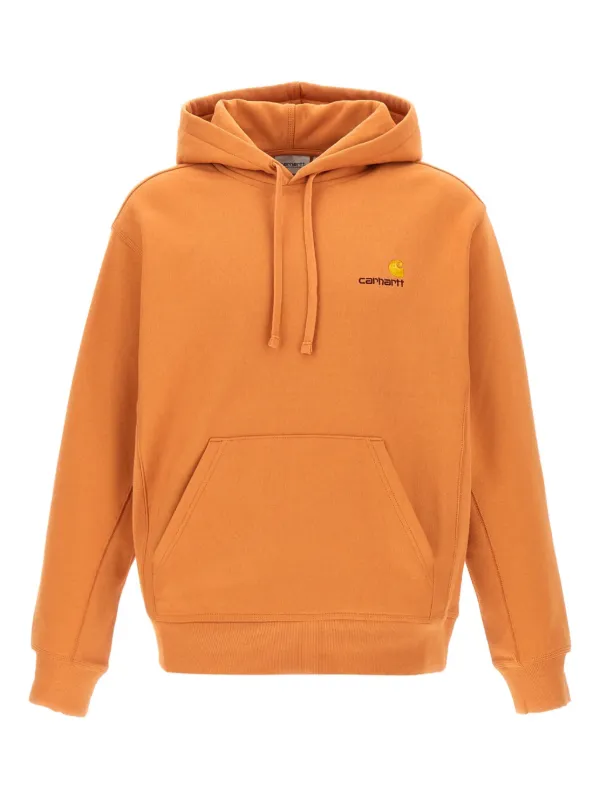 Carhartt フーディー オレンジ Carhartt Men's Brite Orange Midweight Hooded Zip-Front Sweatshirt