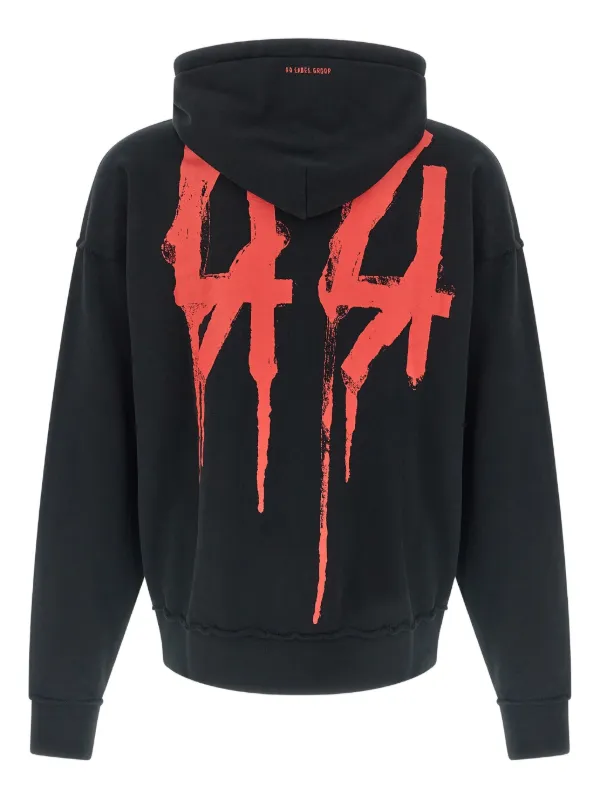 44 LABEL GROUP パーカー 44 LABEL GROUP logo-print Hoodie | Black | FARFETCH JO