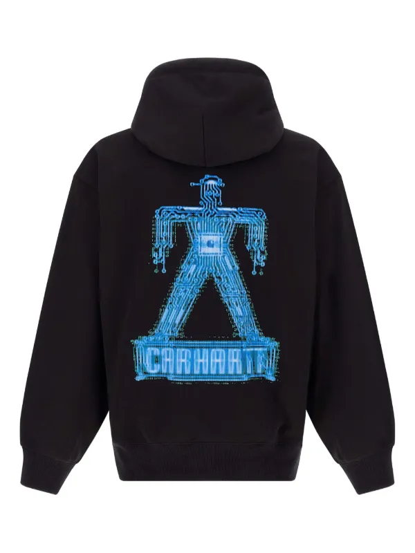 Carhartt WIP Front Back Print Hoodie | Black | FARFETCH OM