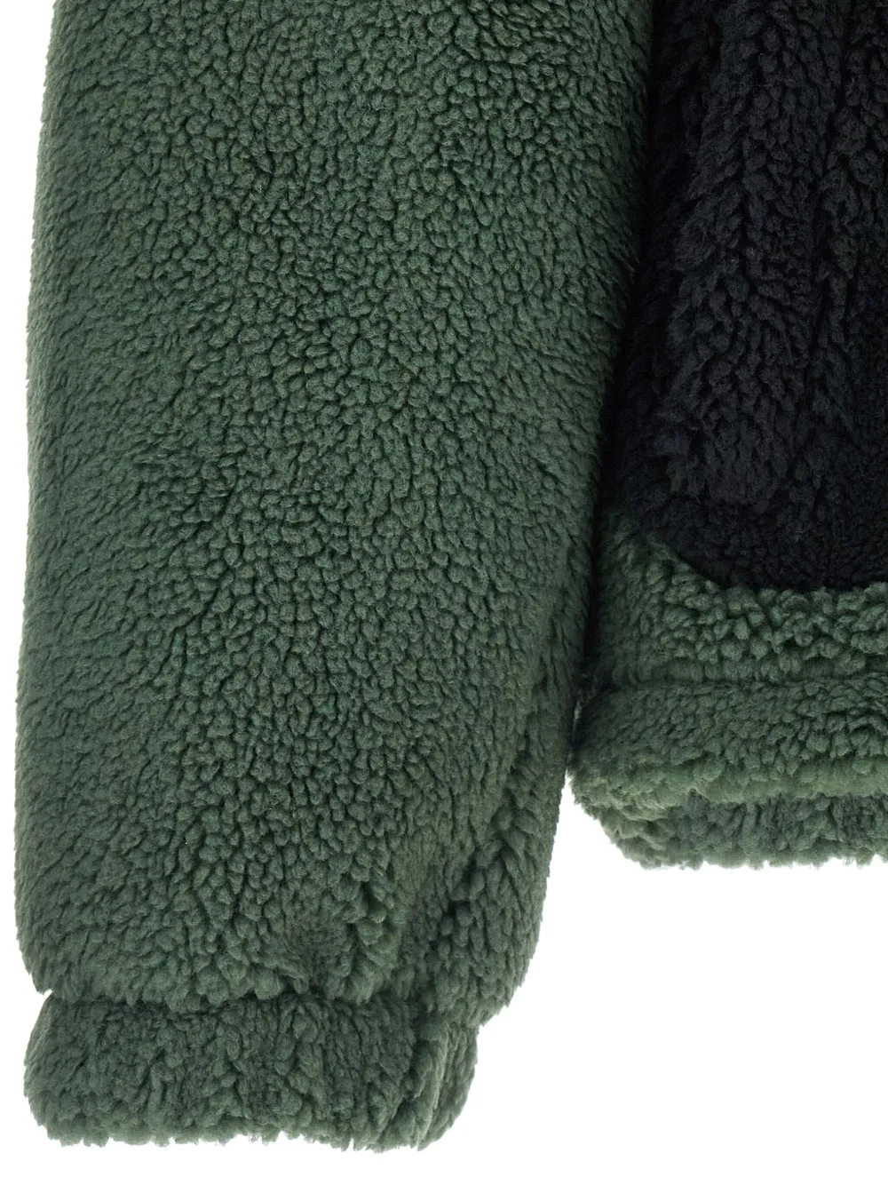 Balenciaga Sherpa jack met geborduurd logo Groen