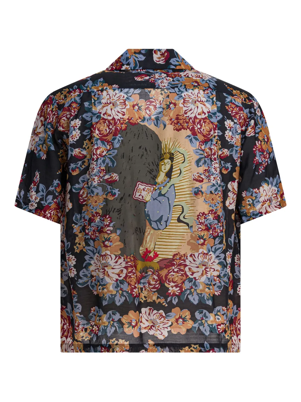 KAPITAL floral pocket shirt - Zwart