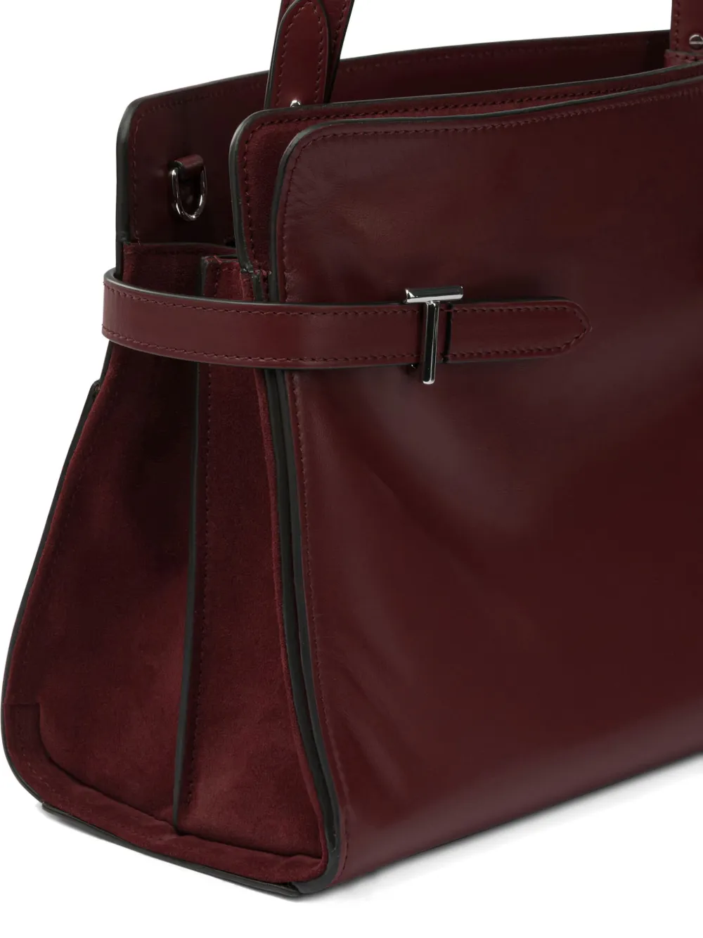 Le Tanneur Large Emilie Buckle-strap Shoulder Bag In Red