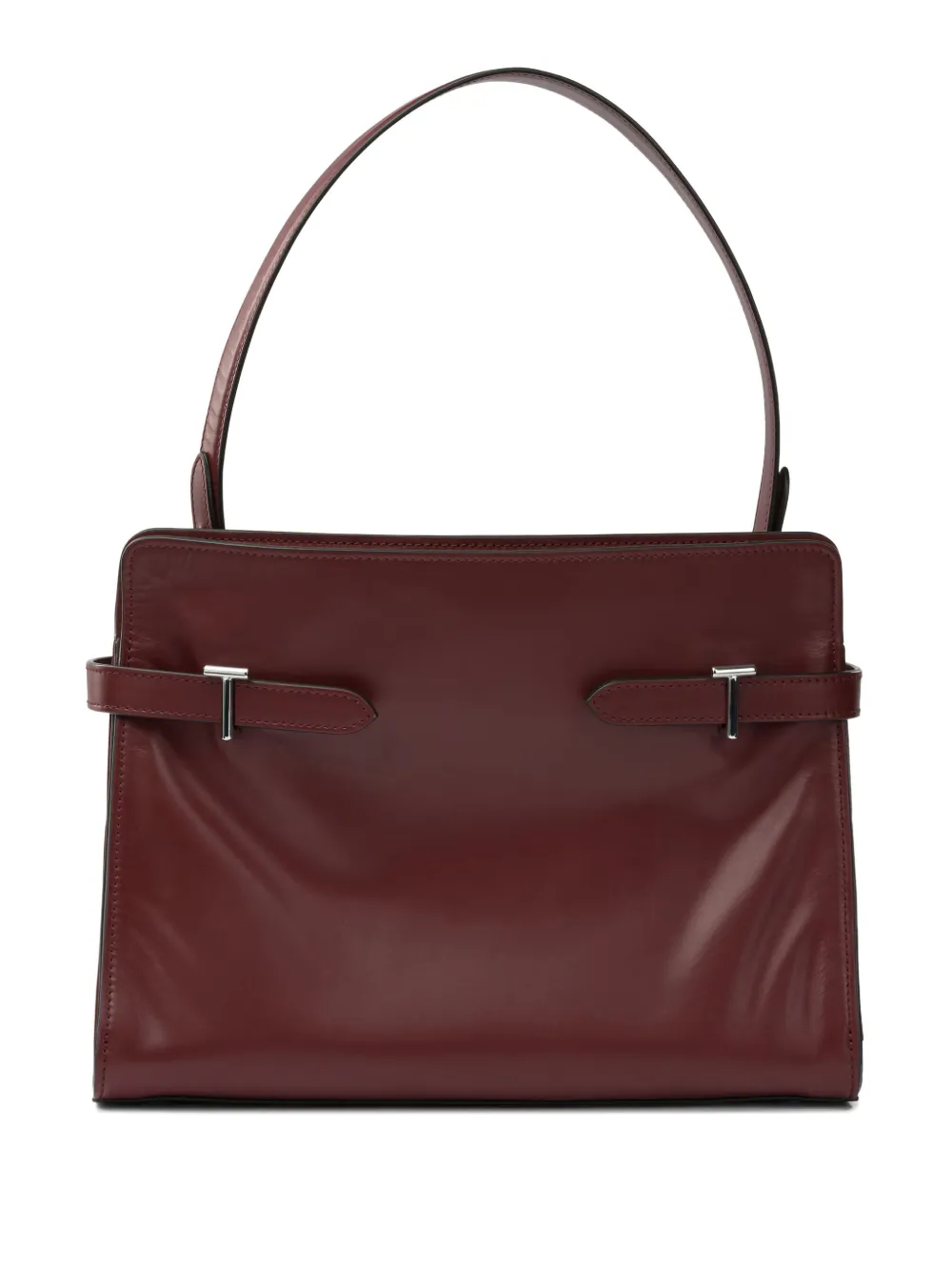 Le Tanneur Large Emilie Buckle-strap Shoulder Bag In Red