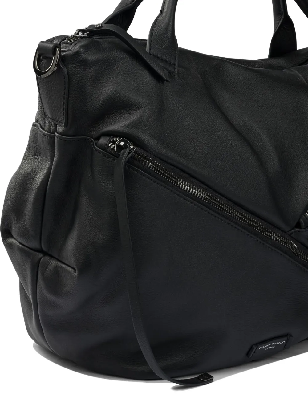 Gianni Chiarini Shania Leather Tote Bag In Black