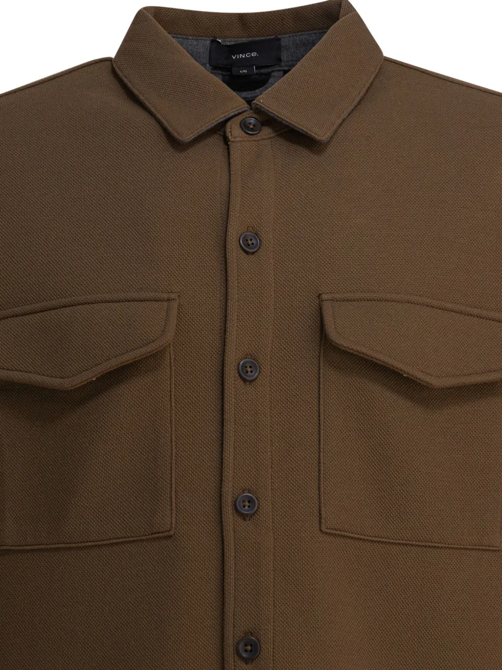 Vince Cotton Overshirt Jacket Jackets Brown In Brown
