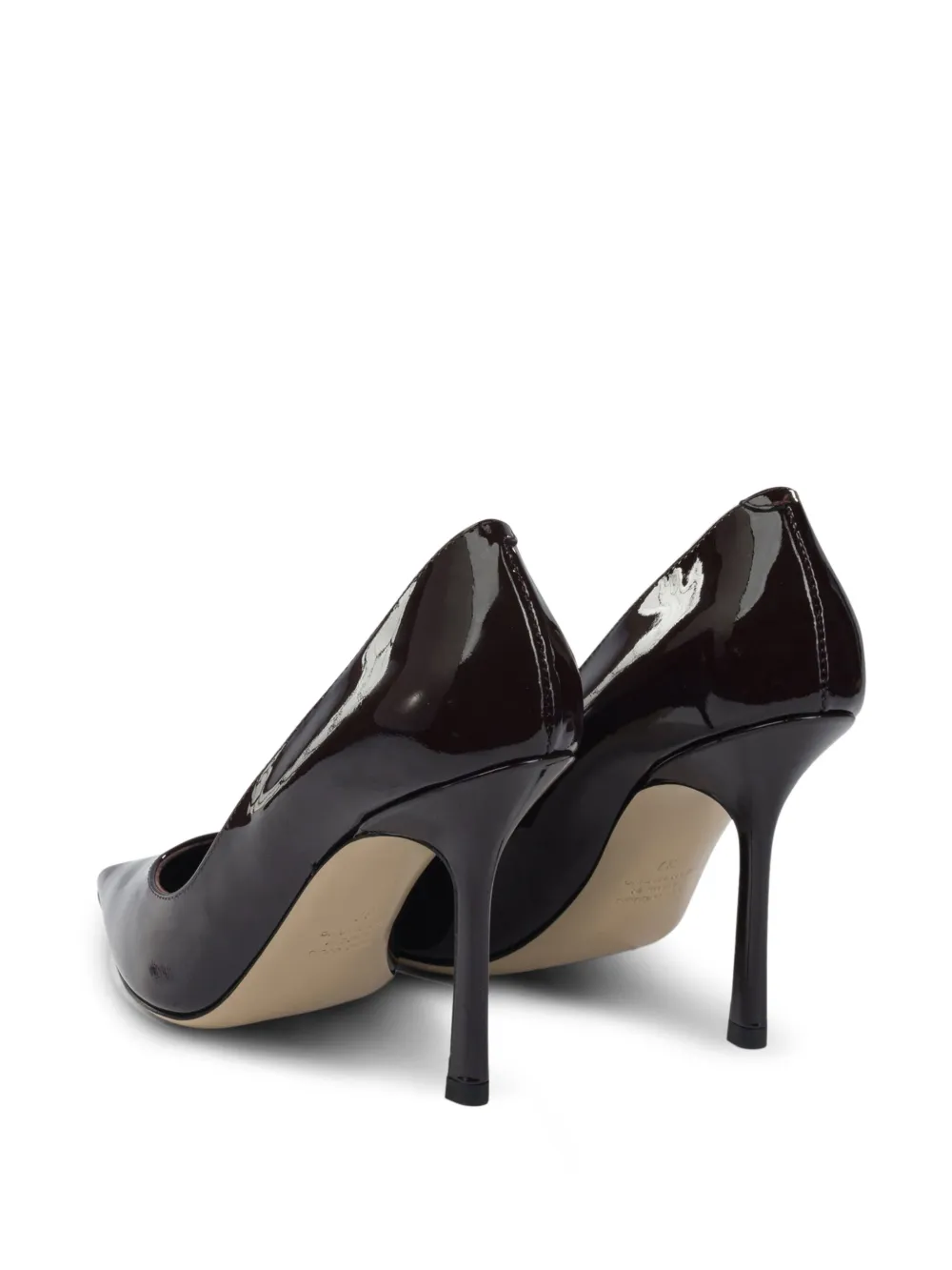 Ninalilou 80 mm pumps met stilettohak en puntige neus Bruin