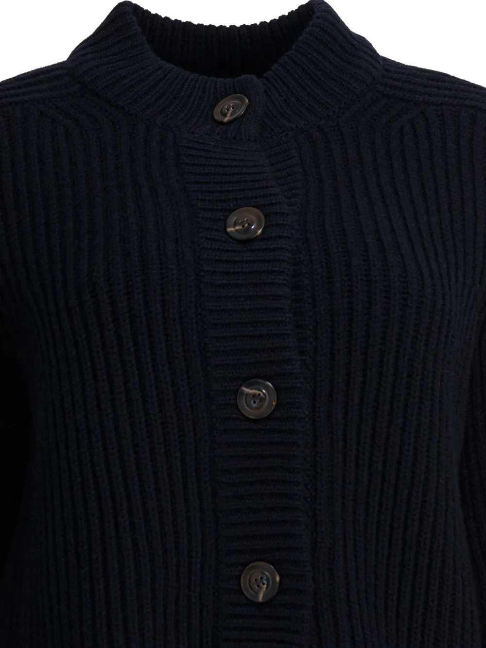 Soeur Knit Cardigan With Mock Neck And Long Sleeves In Blue