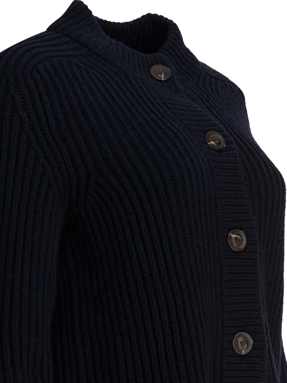 Soeur Knit Cardigan With Mock Neck And Long Sleeves In Blue