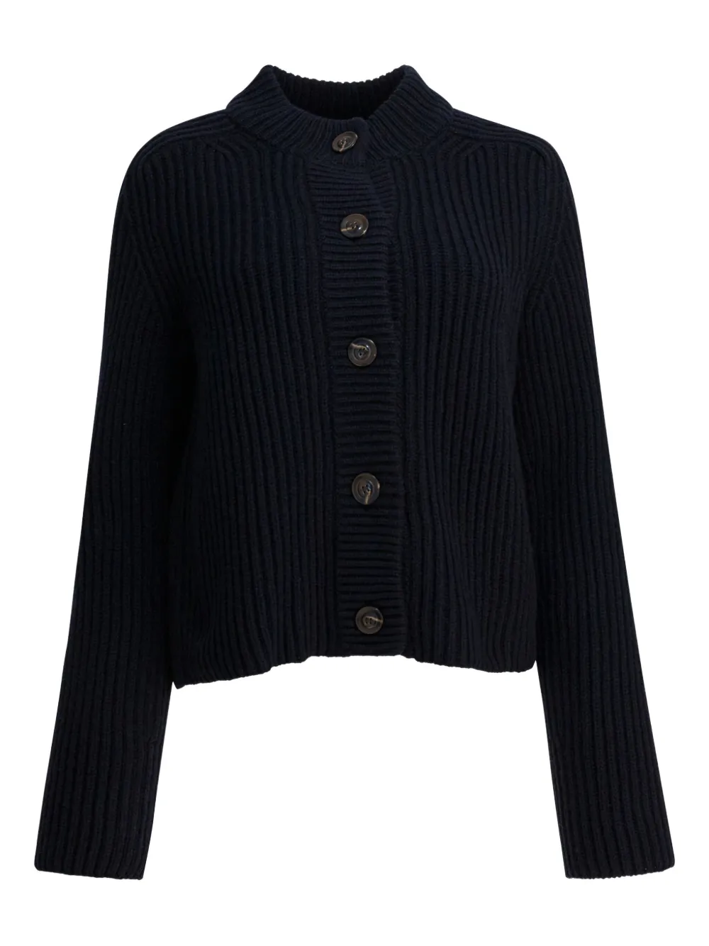 Soeur Knit Cardigan With Mock Neck And Long Sleeves In Blue