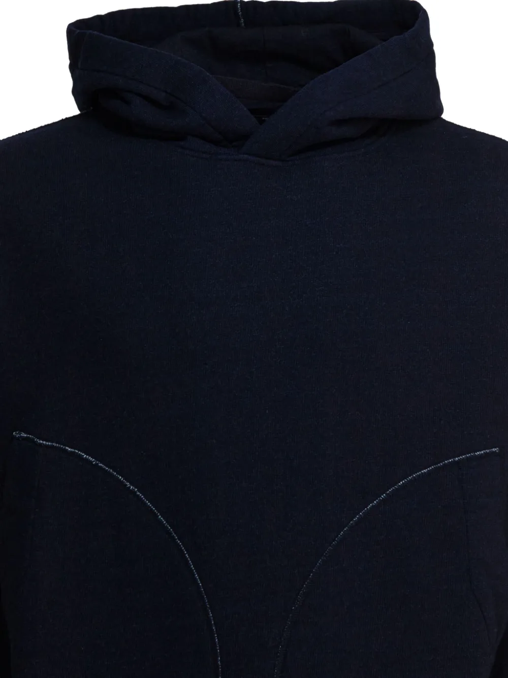 C.p. Company Hooded Sweatshirt With Front Pocket And Stitching In Blue