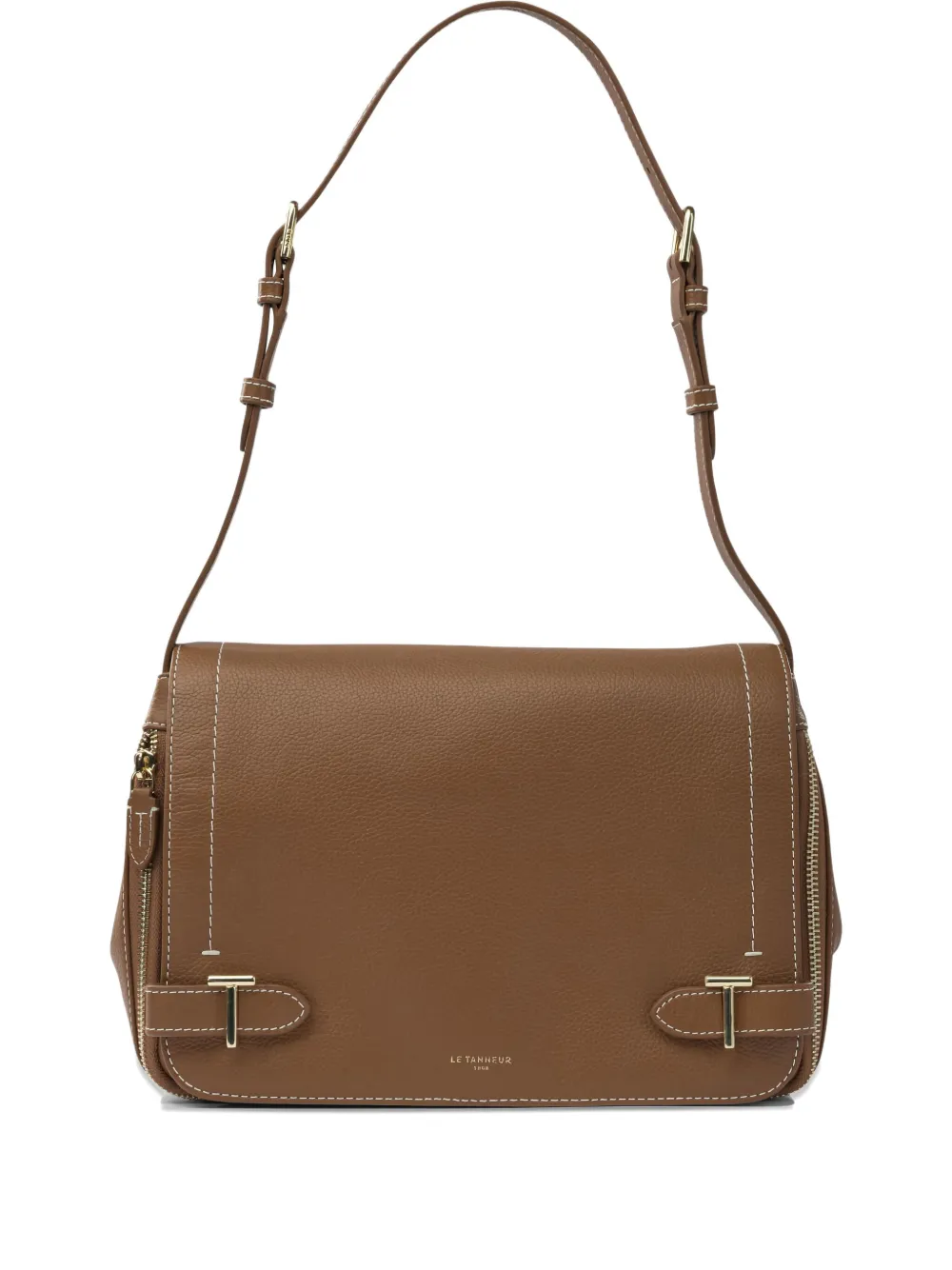 Le Tanneur Medium Simone Shoulder Bag In Brown