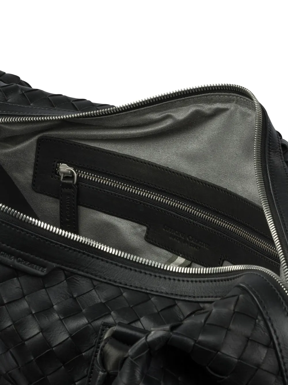 Officine Creative Geweven shopper met rits Zwart