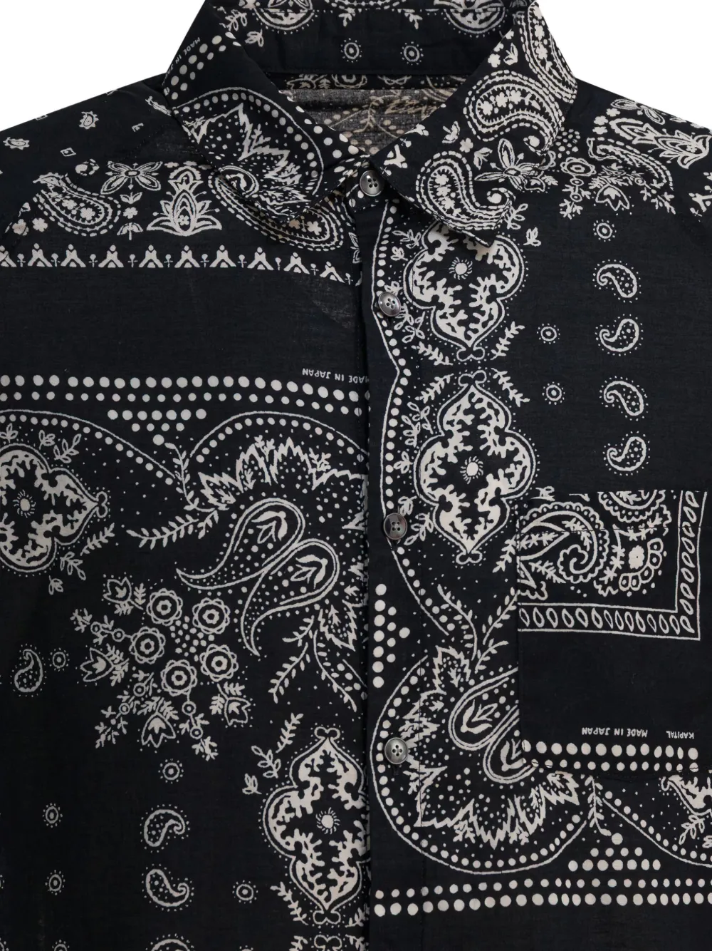 KAPITAL Overhemd met paisley-print Zwart