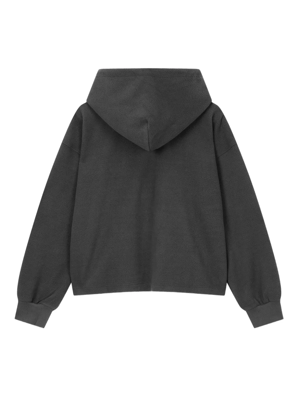Studio Tomboy Fleece Button-placket Hoodie In Gray