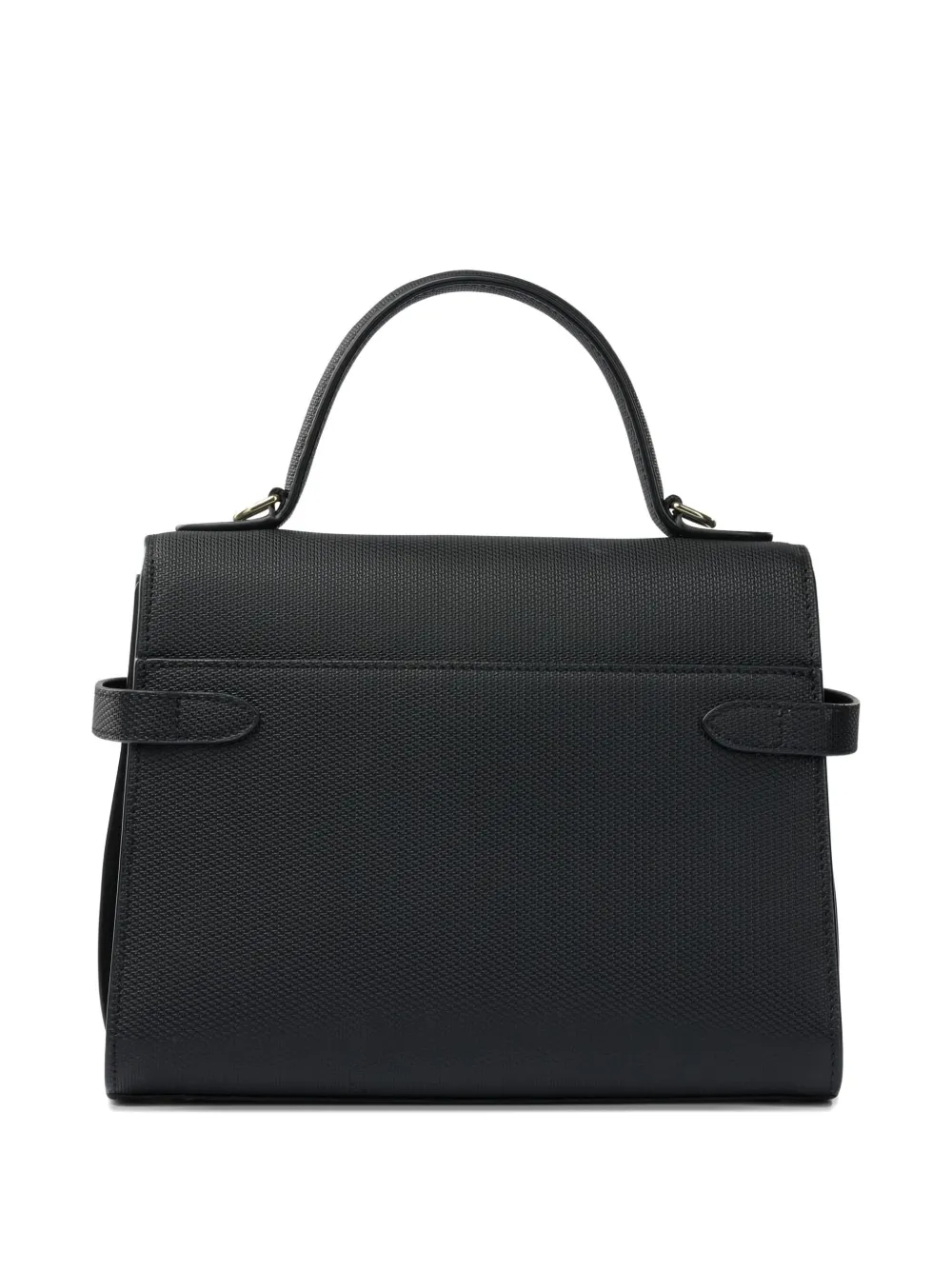 Le Tanneur Medium Emilie Flap Top-handle Tote Bag In Black