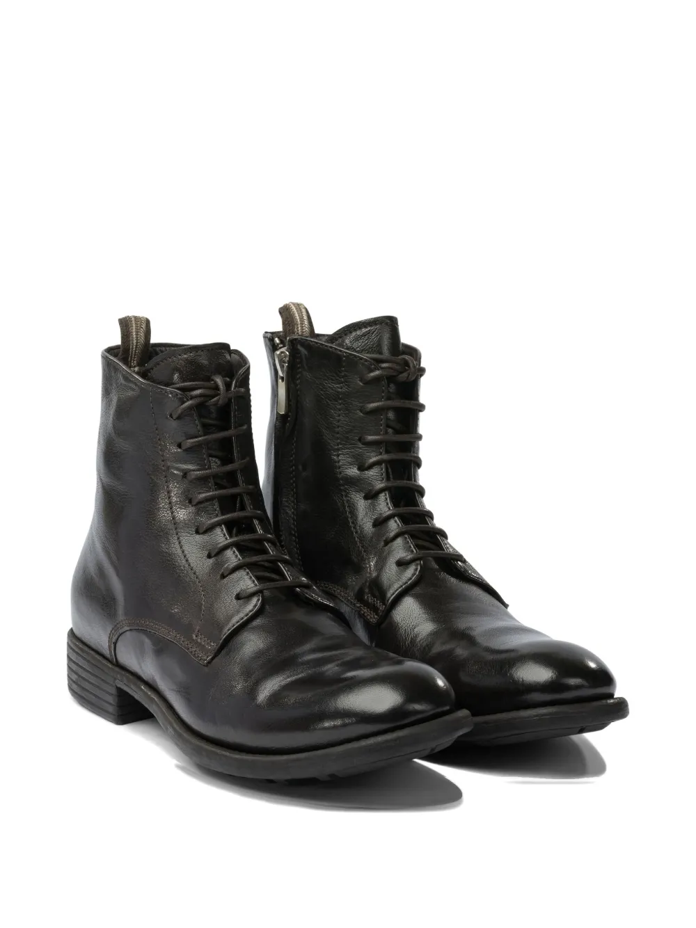Officine Creative Leather Ankle Boots In Black