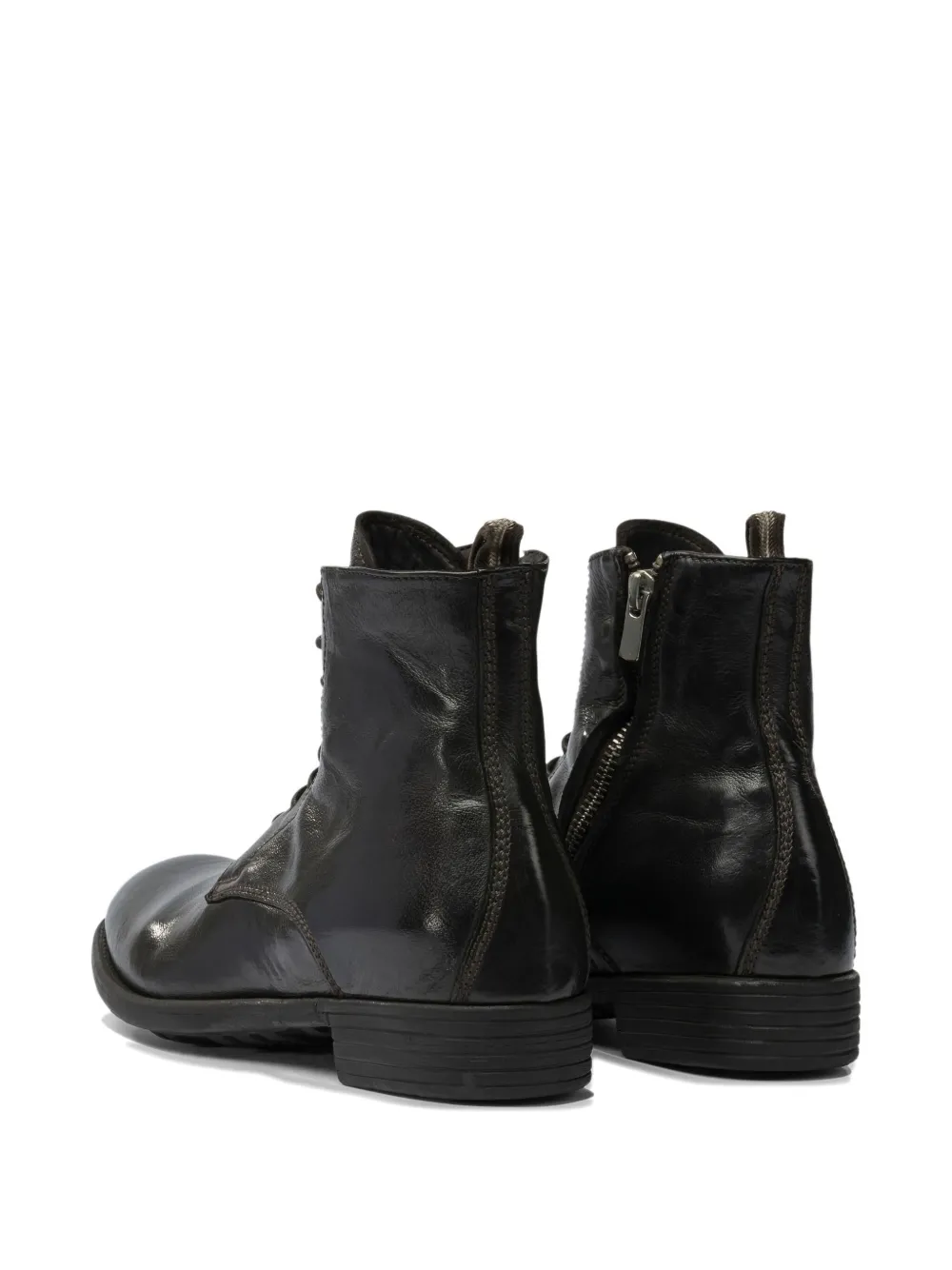Officine Creative Leather Ankle Boots In Black