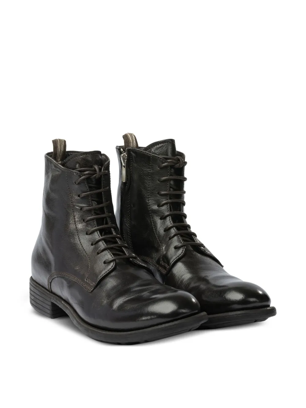 Officine Creative Leren enkellaarzen Zwart