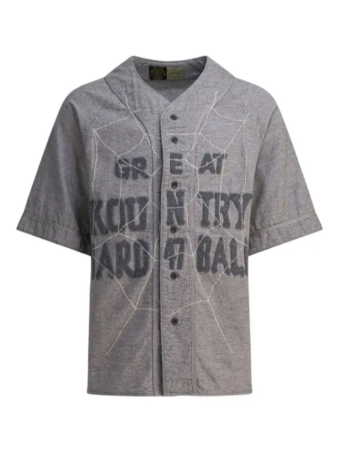 KAPITAL camisa con botones y texto estampado